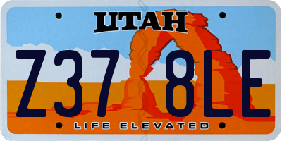 UT license plate Z378LE