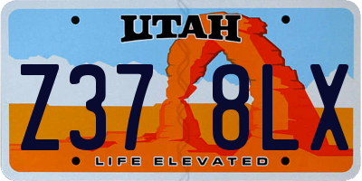 UT license plate Z378LX