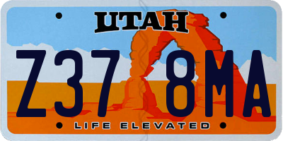 UT license plate Z378MA