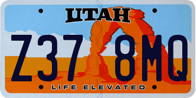 UT license plate Z378MQ