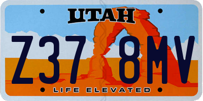 UT license plate Z378MV
