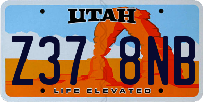 UT license plate Z378NB