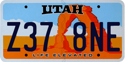 UT license plate Z378NE