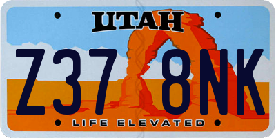 UT license plate Z378NK