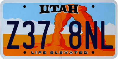 UT license plate Z378NL