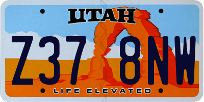 UT license plate Z378NW