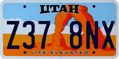 UT license plate Z378NX