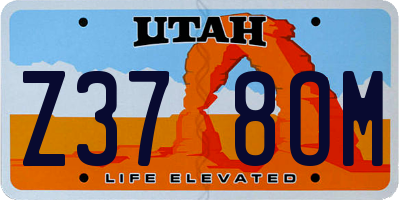 UT license plate Z378OM