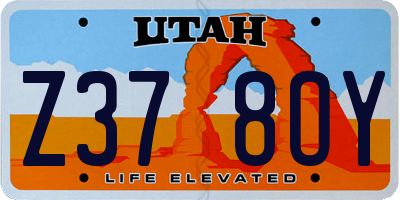 UT license plate Z378OY