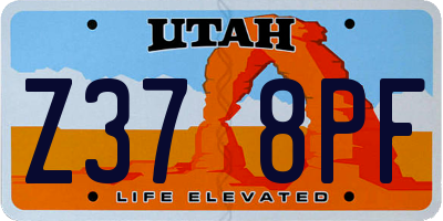 UT license plate Z378PF