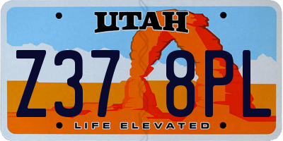 UT license plate Z378PL