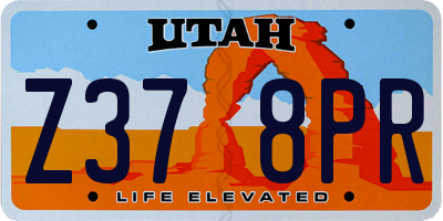 UT license plate Z378PR