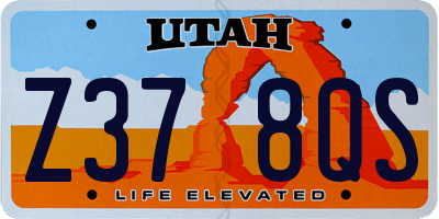 UT license plate Z378QS
