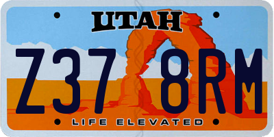 UT license plate Z378RM