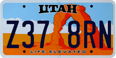 UT license plate Z378RN