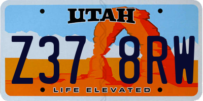 UT license plate Z378RW