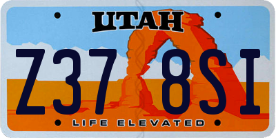 UT license plate Z378SI