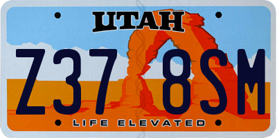 UT license plate Z378SM