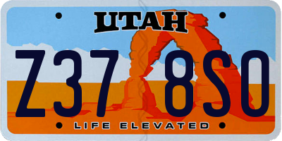 UT license plate Z378SO