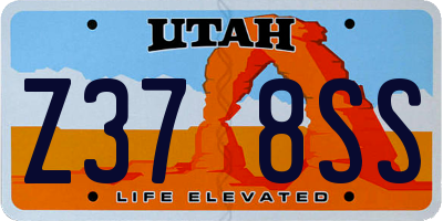 UT license plate Z378SS