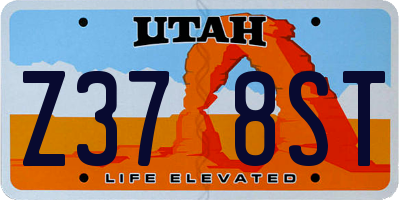 UT license plate Z378ST