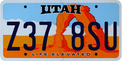 UT license plate Z378SU