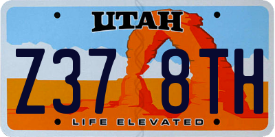 UT license plate Z378TH