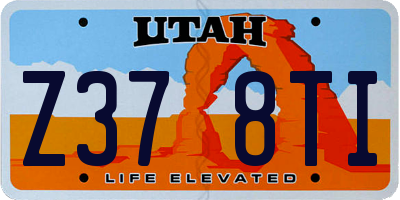 UT license plate Z378TI