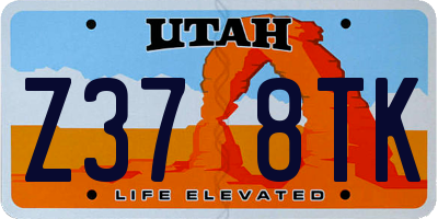 UT license plate Z378TK