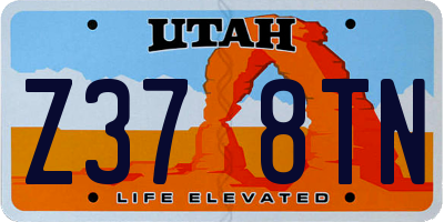 UT license plate Z378TN