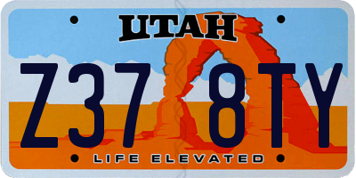 UT license plate Z378TY