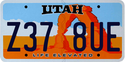 UT license plate Z378UE