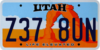 UT license plate Z378UN