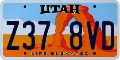 UT license plate Z378VD