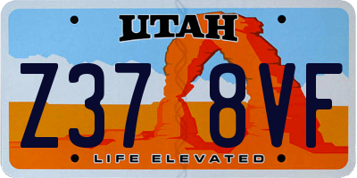 UT license plate Z378VF