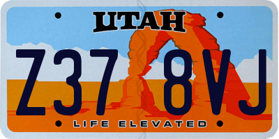 UT license plate Z378VJ