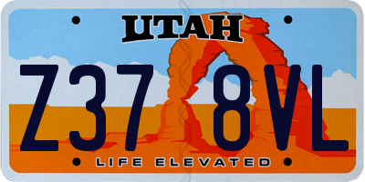 UT license plate Z378VL
