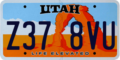 UT license plate Z378VU