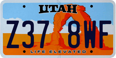 UT license plate Z378WF