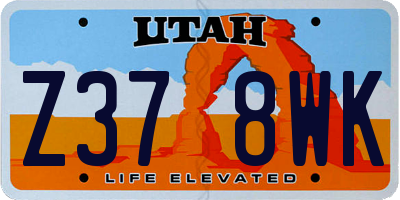 UT license plate Z378WK