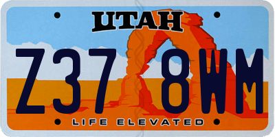 UT license plate Z378WM