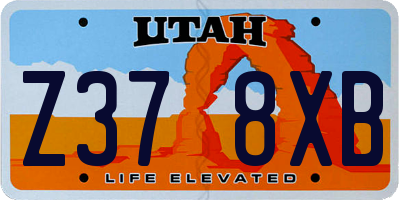 UT license plate Z378XB