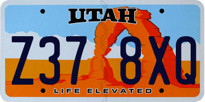 UT license plate Z378XQ