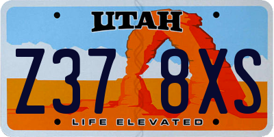 UT license plate Z378XS