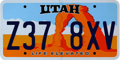 UT license plate Z378XV