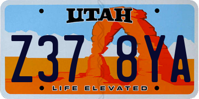 UT license plate Z378YA