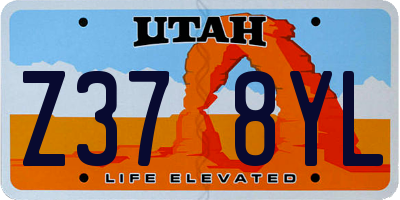 UT license plate Z378YL