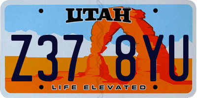 UT license plate Z378YU