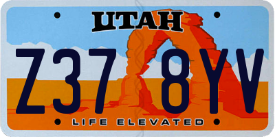 UT license plate Z378YV