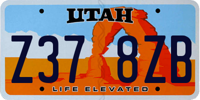 UT license plate Z378ZB
